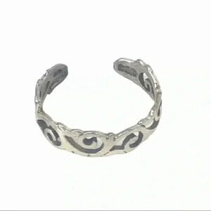 925 TOE RING XS STAMPED STERLING SILVER WAVES IN THE WIND ADJUSTABLE